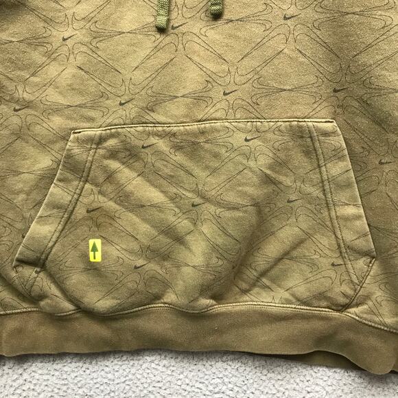 Nike Center Swoosh Green AOP Sweatshirt Hoodie Mens XL Olive Green DM7930-326 - Picture 4 of 9